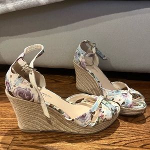 Christian Siriano cork wedge heels